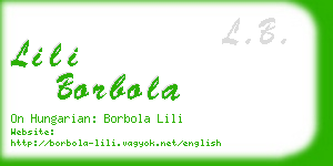 lili borbola business card